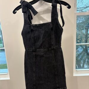 Alice + Olivia Black Denim Mini Dress